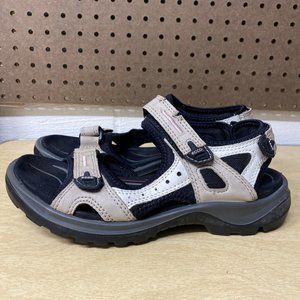 ecco womens yucatan sport sandals beige pale pink size 39 shoes hook and loop